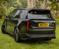Load image into Gallery viewer, Quarter Rear View of a Gloss Black Range Rover Vogue L460 2022+ on the grass with Barugzai Branding.
