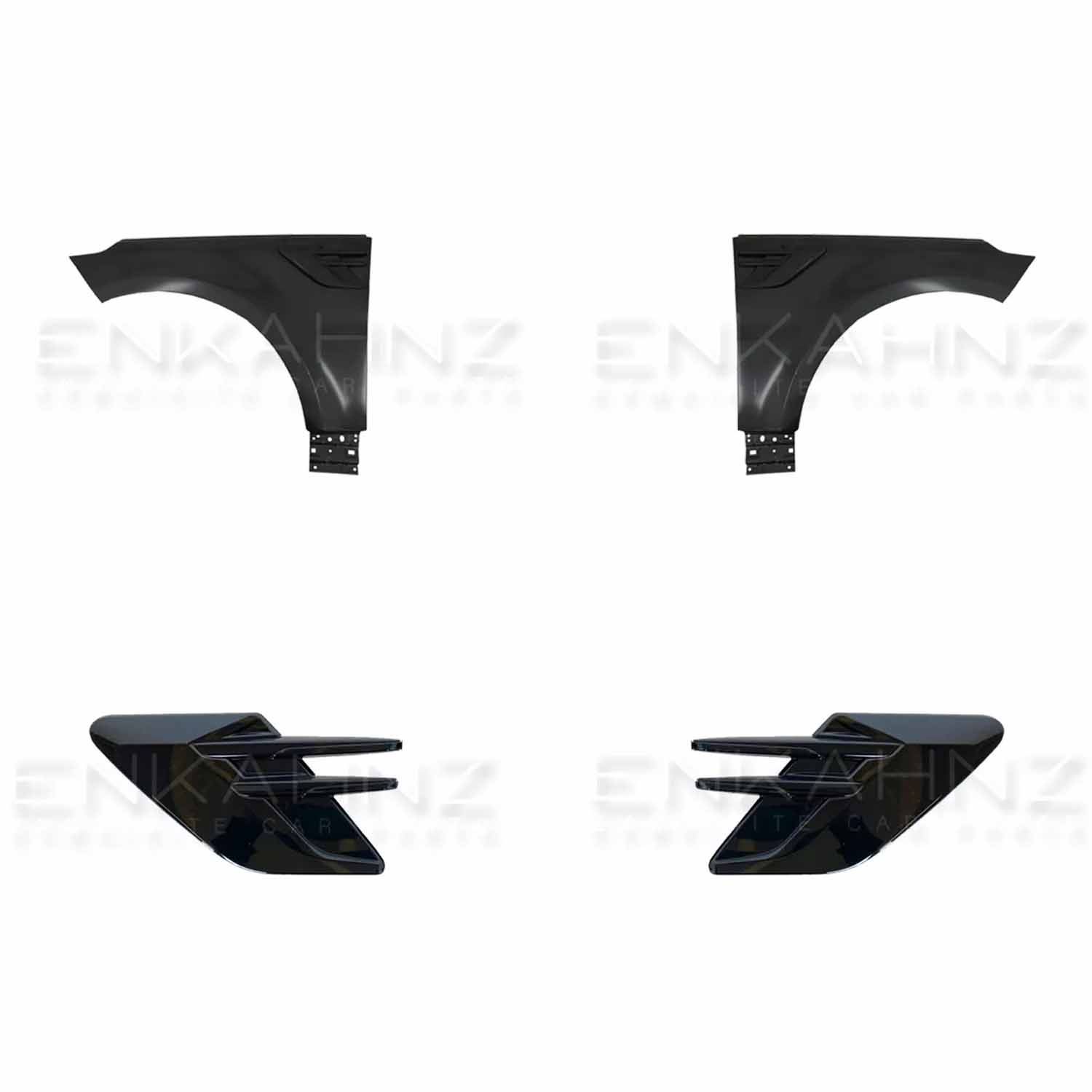 Product image collage of ENKAHNZ wings for Range Rover Sport 2013-2017 displayed from four different angles on a white background, highlighting design and finish details.