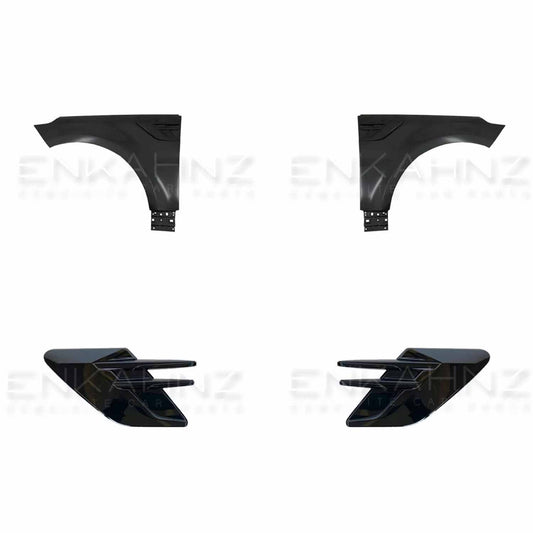 Product image collage of ENKAHNZ wings for Range Rover Sport 2013-2017 displayed from four different angles on a white background, highlighting design and finish details.