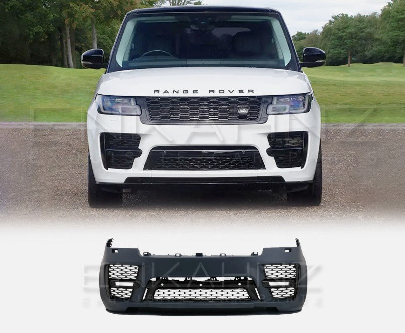 Range Rover Vogue SVO 2018–2022 front angle showing ENKAHNZ SVO front bumper
