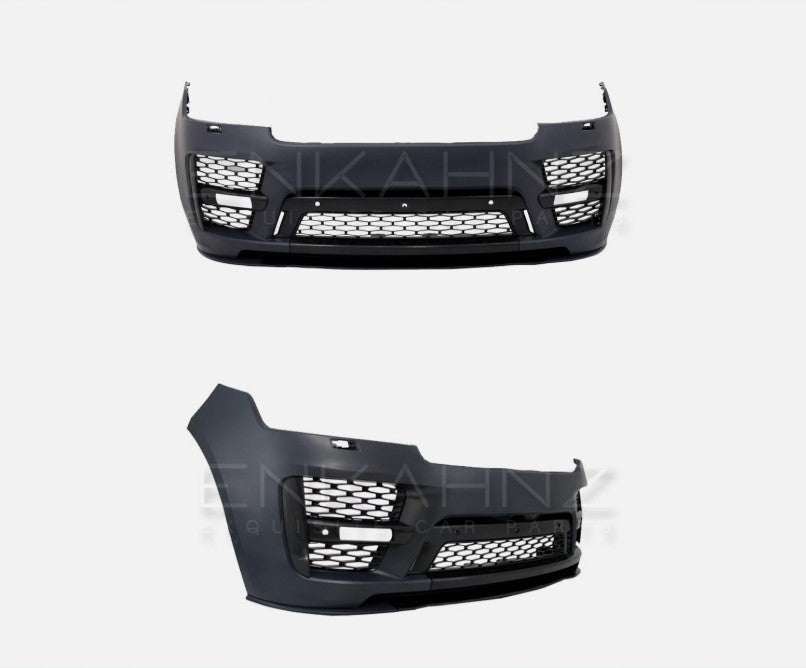 ENKAHNZ SVO front bumper for Range Rover Vogue 2018–2022 shown from two angles on white background