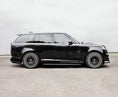 Load image into Gallery viewer, Side View of a Black Range Rover Vogue L460 2022+ on a grey background with Barugzai Branding.
