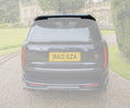 Load image into Gallery viewer, Rear View of the spoiler of a black range rover vogue L460 2022+ at the entrance of the house, with the rest of the background and car in opaque white
