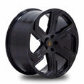 Load image into Gallery viewer, Angle shot of Barugzai Sabre 22" finished in Gloss Black, on a white background 
