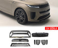 Load image into Gallery viewer, SV Style Car body kit for Range Rover Sport 2023+ with Enkahnz branding and product shots in the bottom with a white background.
