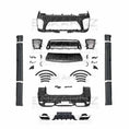 Load image into Gallery viewer, Complete set of SVR-style bodykit parts for Range Rover Sport 2018–2022, all components neatly arranged and laid out on the floor.
