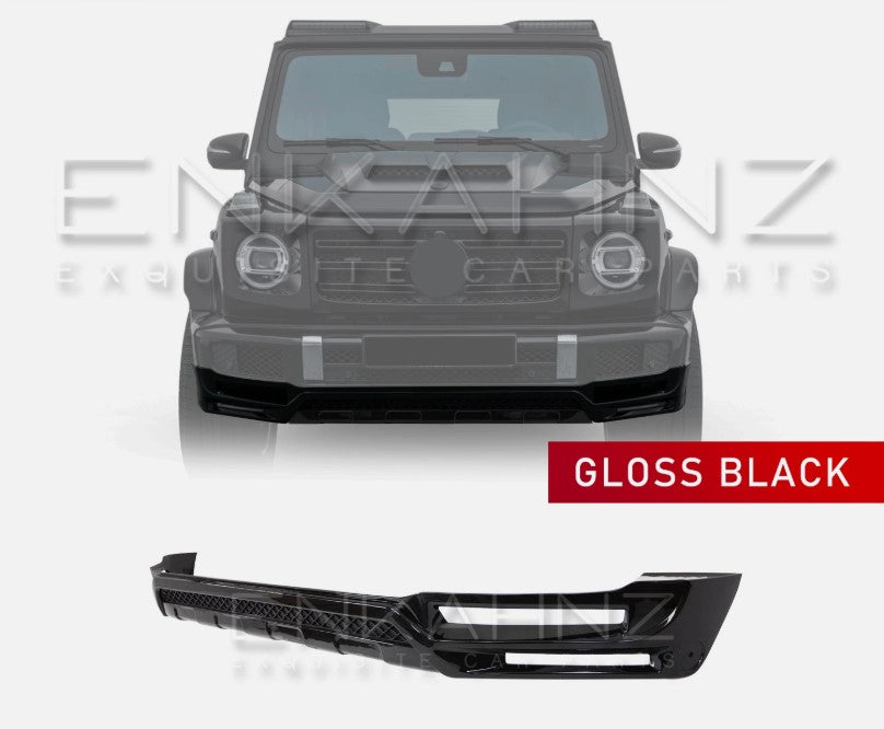 FRONT BUMPER LIP SPLITTER B STYLE BLACK FOR MERCEDES G WAGON G4/G500 W464 2018+