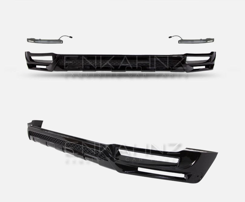 FRONT BUMPER LIP SPLITTER B STYLE BLACK FOR MERCEDES G WAGON G4/G500 W464 2018+