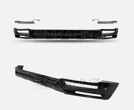 B-STYLE GLOSS BLACK FRONT LIP WITH DRLS FOR MERDEDES G-WAGON W464 G350 / G400 / G500