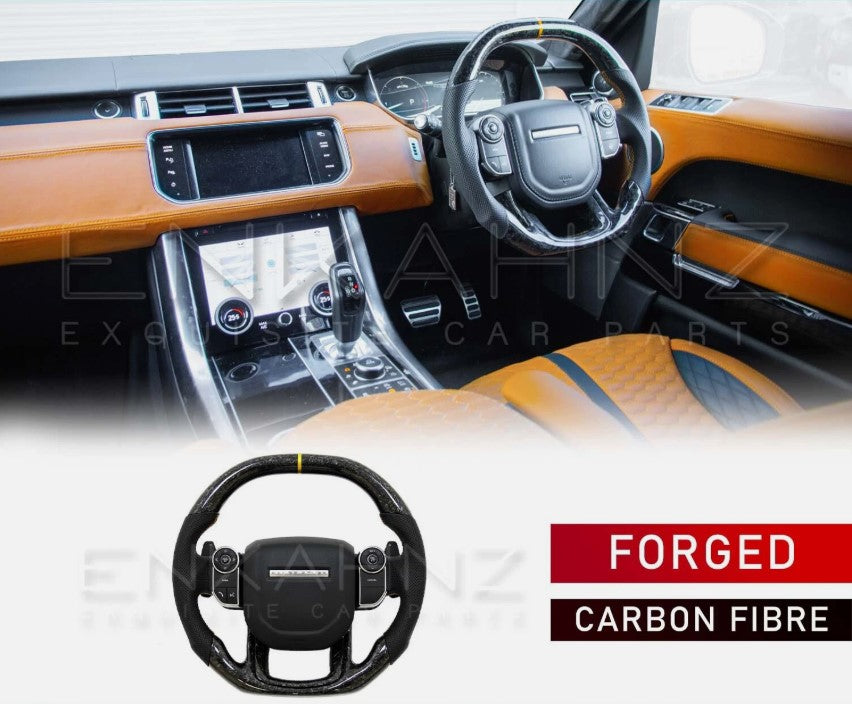 FORGED CARBON FIBRE HEATED STEERING WHEEL FOR RANGE ROVER SPORT L494 VELAR L560