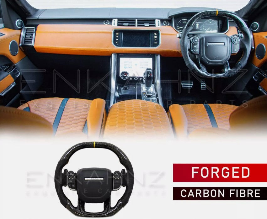 FORGED CARBON FIBRE HEATED STEERING WHEEL FOR RANGE ROVER SPORT L494 VELAR L560