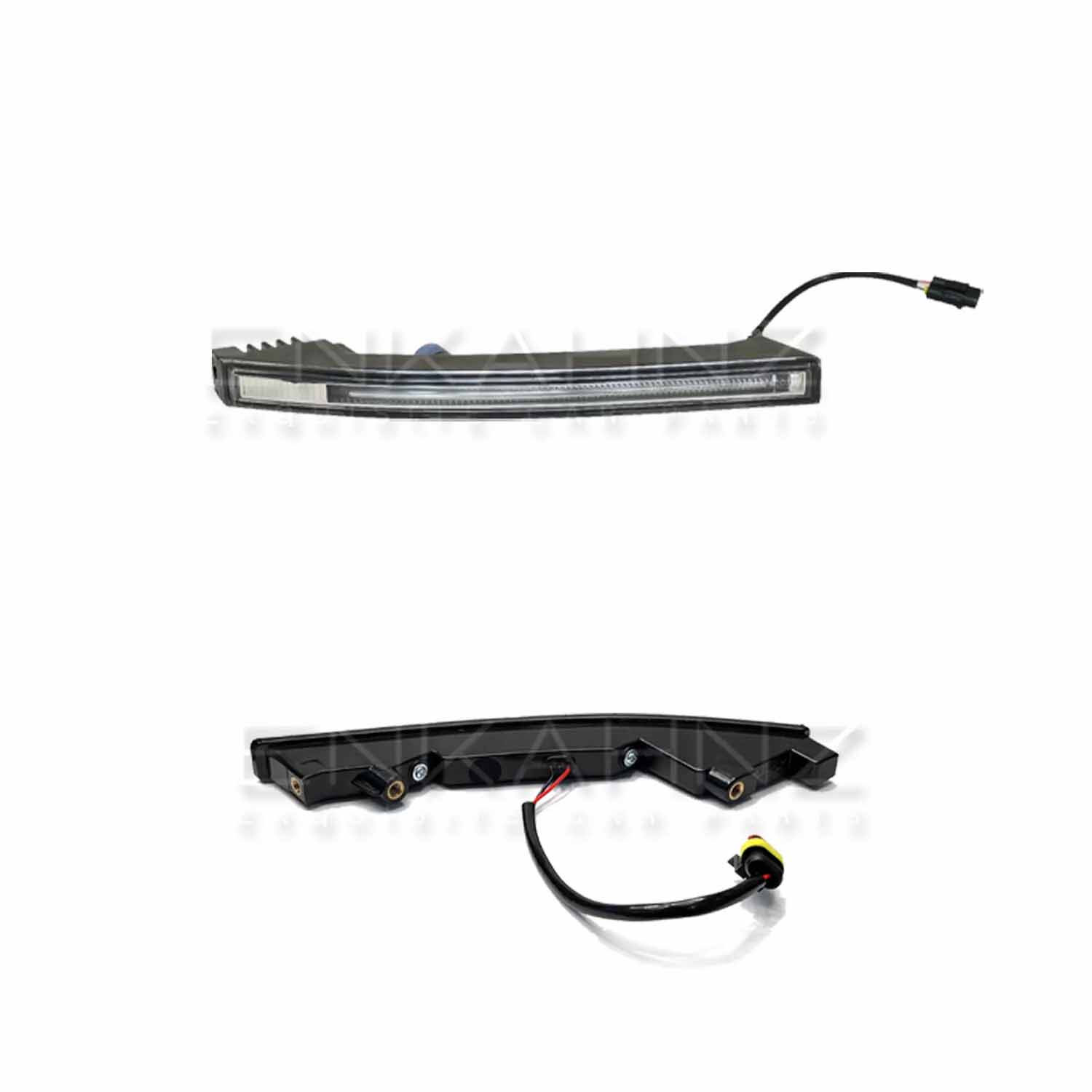 Two automotive parts on a white background