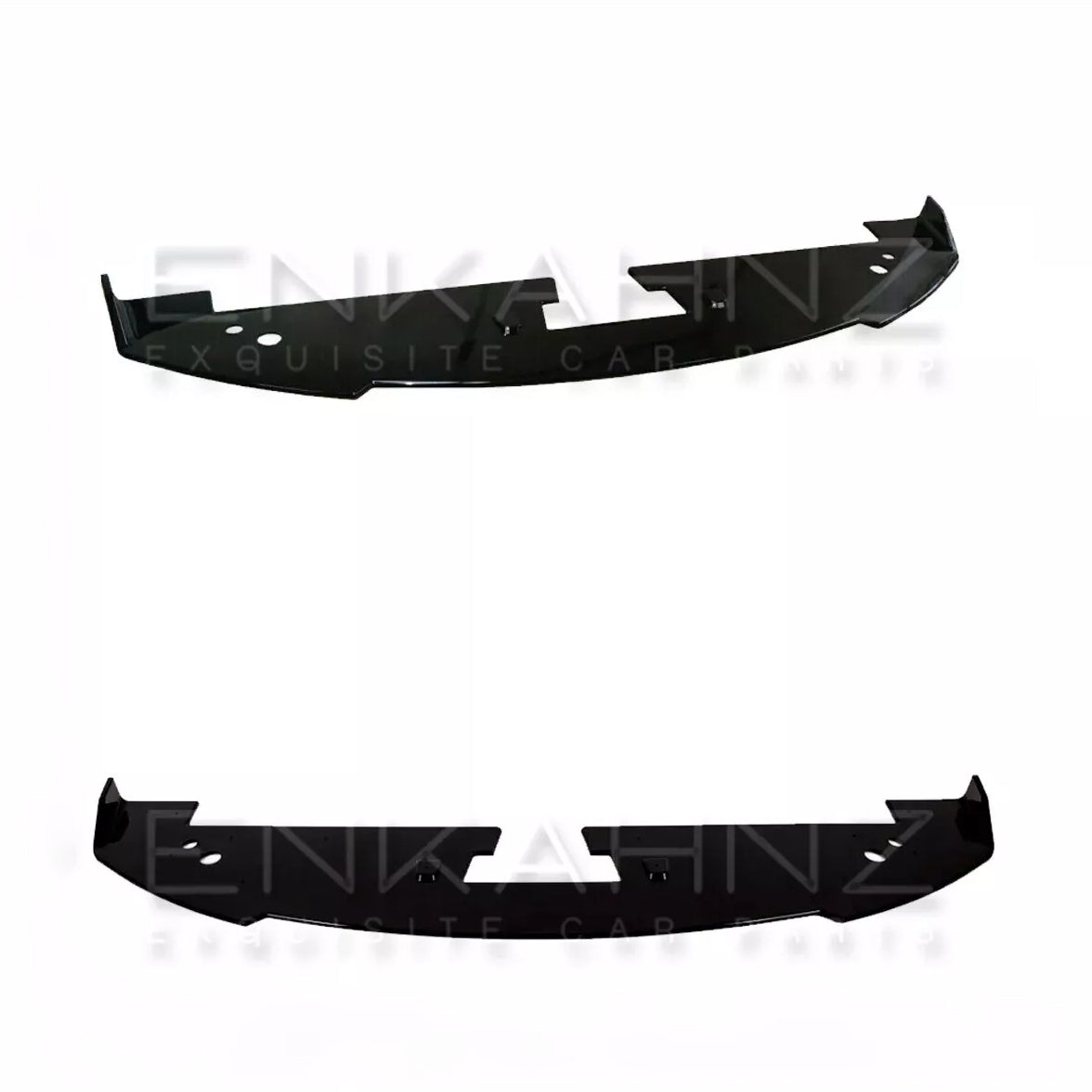Gloss Black Front Splitter on a white background designed for Ragne Rover Sport L494 2014-2022 LM style.