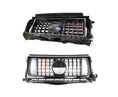 Load image into Gallery viewer, Two Angles of the Gray Mercedes-Benz G-Wagon W464 G63 (2018-2022) Brabus-style front grille with a white background, featuring Enkahnz branding.
