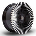 Load image into Gallery viewer, Angle shot of Barugzai Vortex Forged 24" finished in Gloss Black Polished Face, on a white background 
