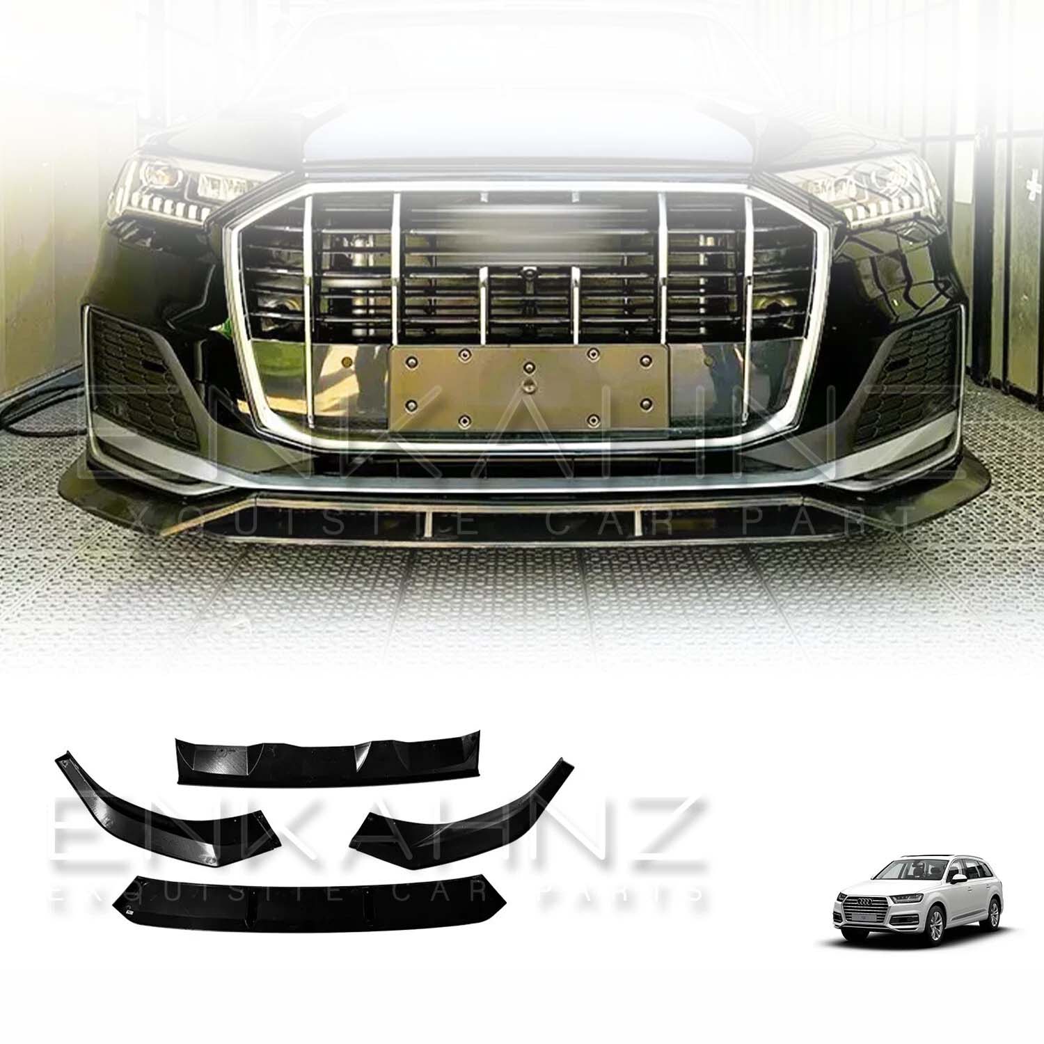 GLOSS BLACK FRONT SPLITTER FOR AUDI Q7 S-LINE 4M (2020-2023)