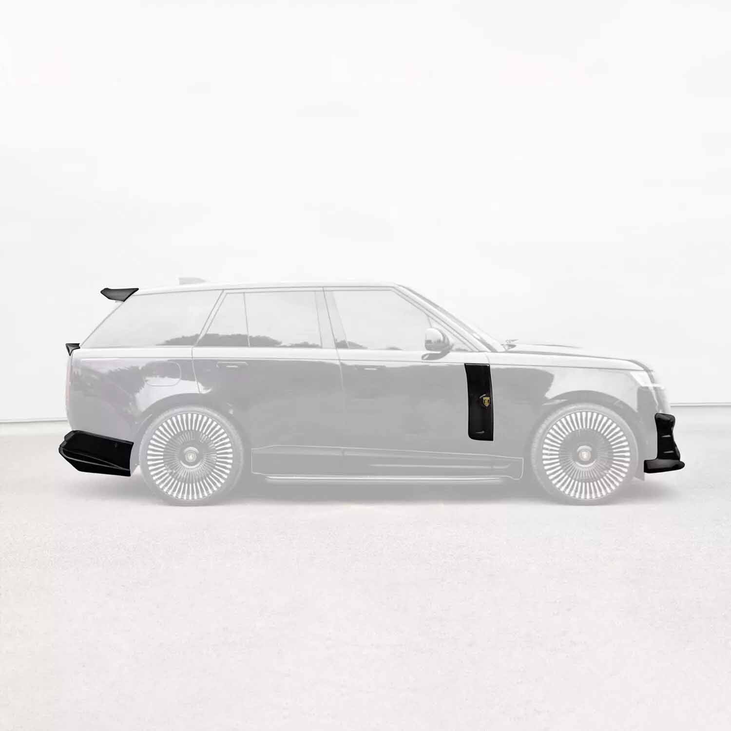 All Nebula bodykit components highlighted: front apron, rear bumper, spoilers, side vents on Range Rover L460