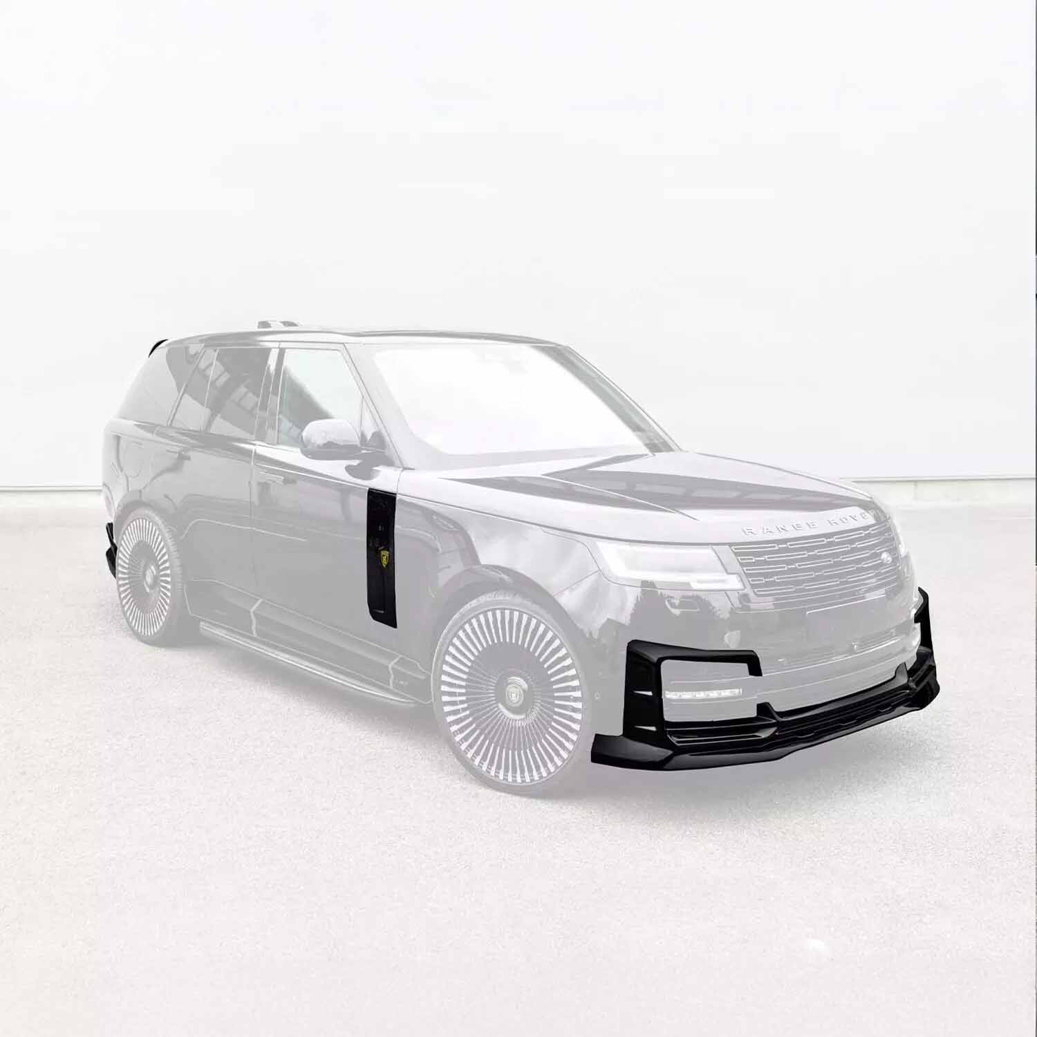 Front bumper apron with side vents highlighted on Range Rover L460 with Barugzai Nebula bodykit