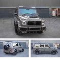 Load image into Gallery viewer, Mercedes-Benz G-Class SUV in champagne bronze shown from front, side, and rear angles parked outside Enkahnz HQ. Fitted with Barugzai Casanova 22" alloy wheels in Gloss black.
