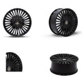 Load image into Gallery viewer, Set of Gloss black Barugzai Casanova alloy wheels, with detailed design on a white background
