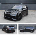Load image into Gallery viewer, Black Range Rover L405 2018-2021, fitted with Barugzai Bison bodykit with additional images showing different angles on a white background. Fitted with Barugzai Casanova 22" alloy wheels in Gloss Black. 
