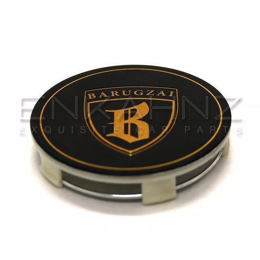 Barugzai black centre cap on a white background