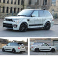 Load image into Gallery viewer, Nardo Grey Range Rover Sport L320 2005-2012, fitted with Classic Sport bodykit, shown from different angles shot outside an old mill background. Fitted with Barugzai Dawn 22" alloy wheels in Gloss Black
