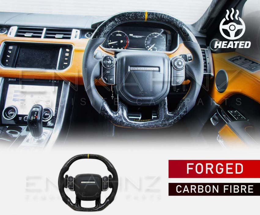 BARUGZAI FORGED CARBON FIBRE STEERING WHEEL FOR RANGE ROVER SPORT L494 / VELAR L560