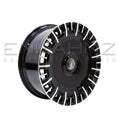 Load image into Gallery viewer, Angle shot of Barugzai Monoblok 22" alloy wheel, finished in Gloss Black Polished Face. Shot on a white background
