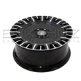 Load image into Gallery viewer, Barrel up shot of Barugzai Monoblok 22" alloy wheel, finished in Gloss Black Polished Face. Shot on a white background
