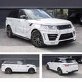 Load image into Gallery viewer, White Range Rover Sport L494 2013-2017, fitted with the Barugzai Sport Aero bodykit, shown from different angles shot outside Enkahnz HQ. Fitted with Barugzai Shuracan 22" alloy wheels in Gloss Black Polished Face
