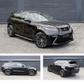 Load image into Gallery viewer, Black Range Rover Velar L560 2017-2022, shown from different angles shot outside Enkahnz HQ. Fitted with Barugzai Shuracan 22" alloy wheels in Gloss Black Polished Face
