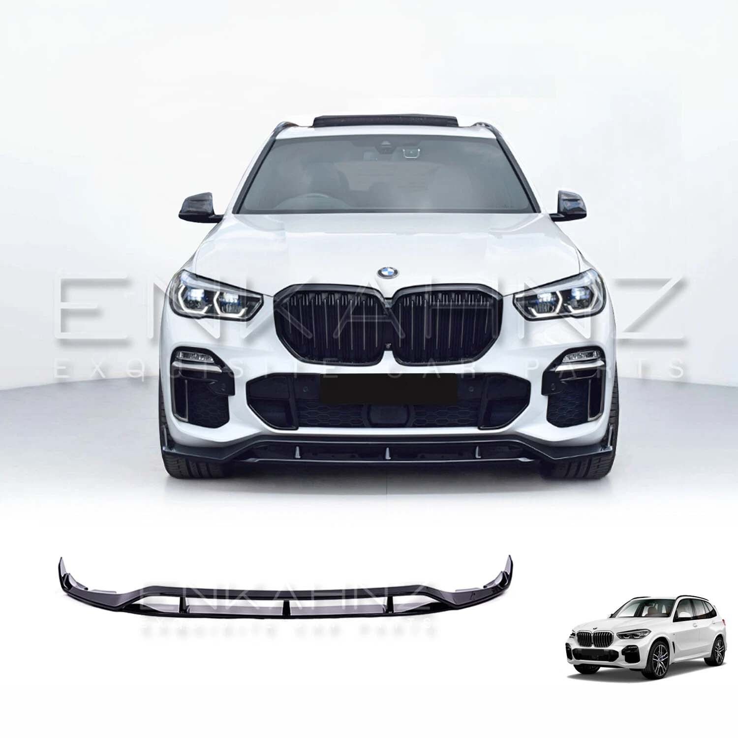 GLOSS BLACK FRONT SPLITTER FOR BMW X5 G05 M SPORT 2019-2022 — AERO M PERFORMANCE STYLE