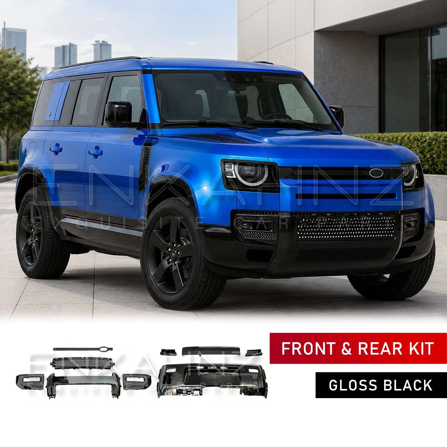 GLOSS BLACK FRONT & REAR BLACK PACK KIT FITS DEFENDER 90/110 L663 2020+