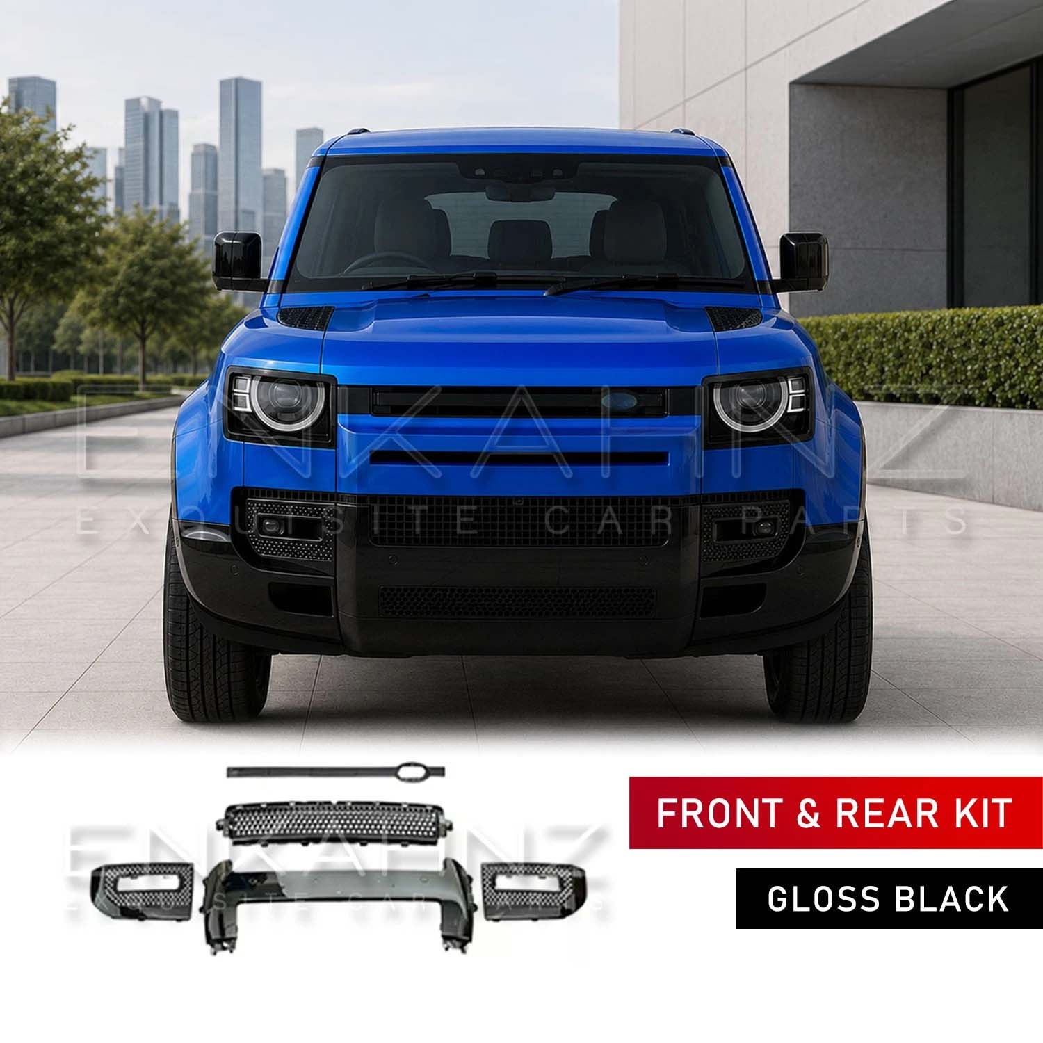 GLOSS BLACK FRONT & REAR BLACK PACK KIT FITS DEFENDER 90/110 L663 2020+