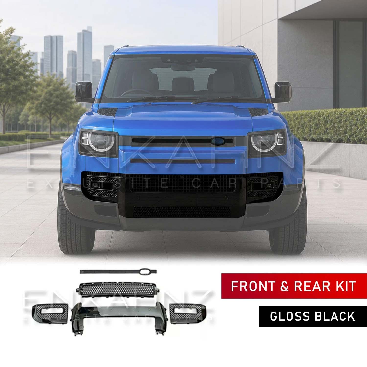 GLOSS BLACK FRONT & REAR BLACK PACK KIT FITS DEFENDER 90/110 L663 2020+