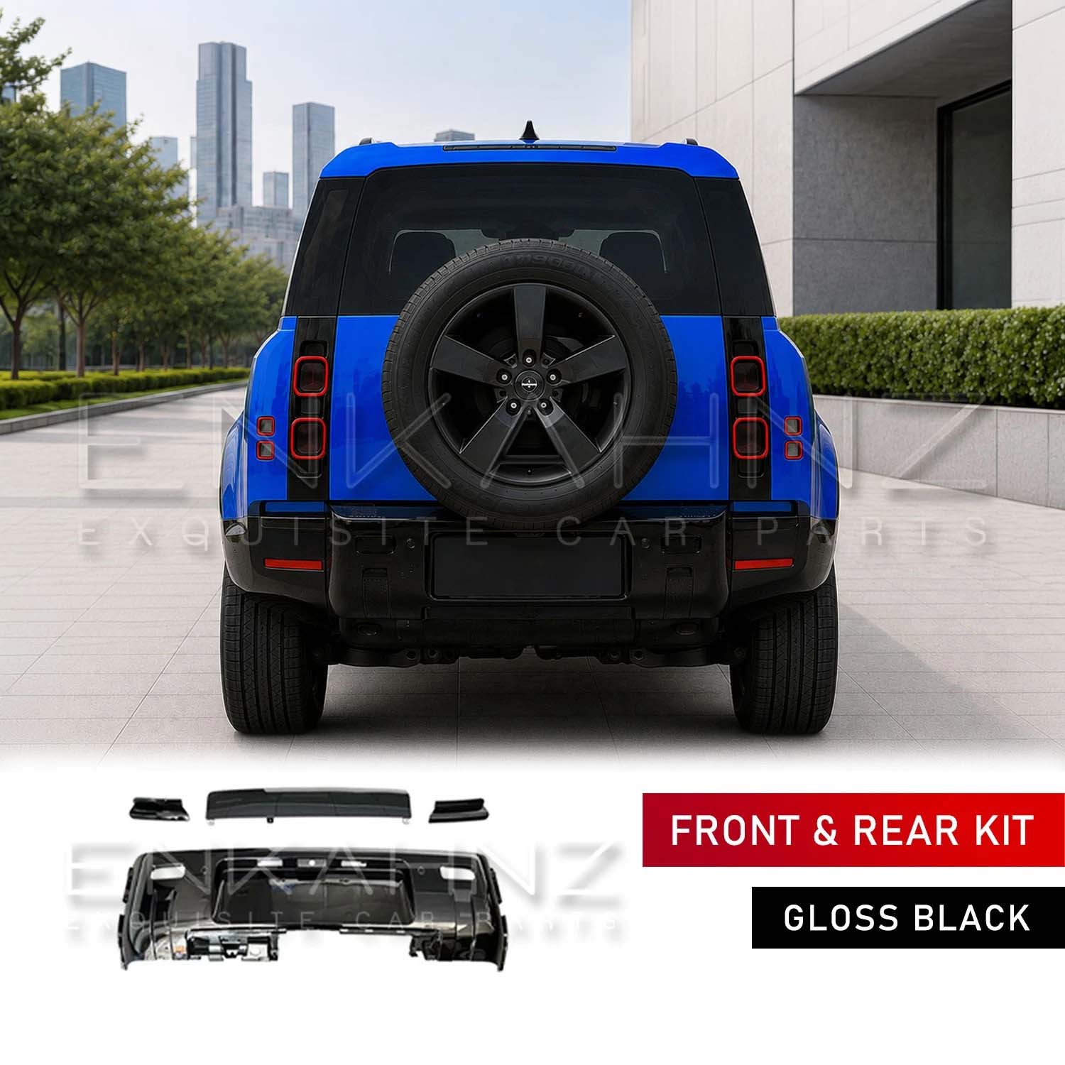 GLOSS BLACK FRONT & REAR BLACK PACK KIT FITS DEFENDER 90/110 L663 2020+