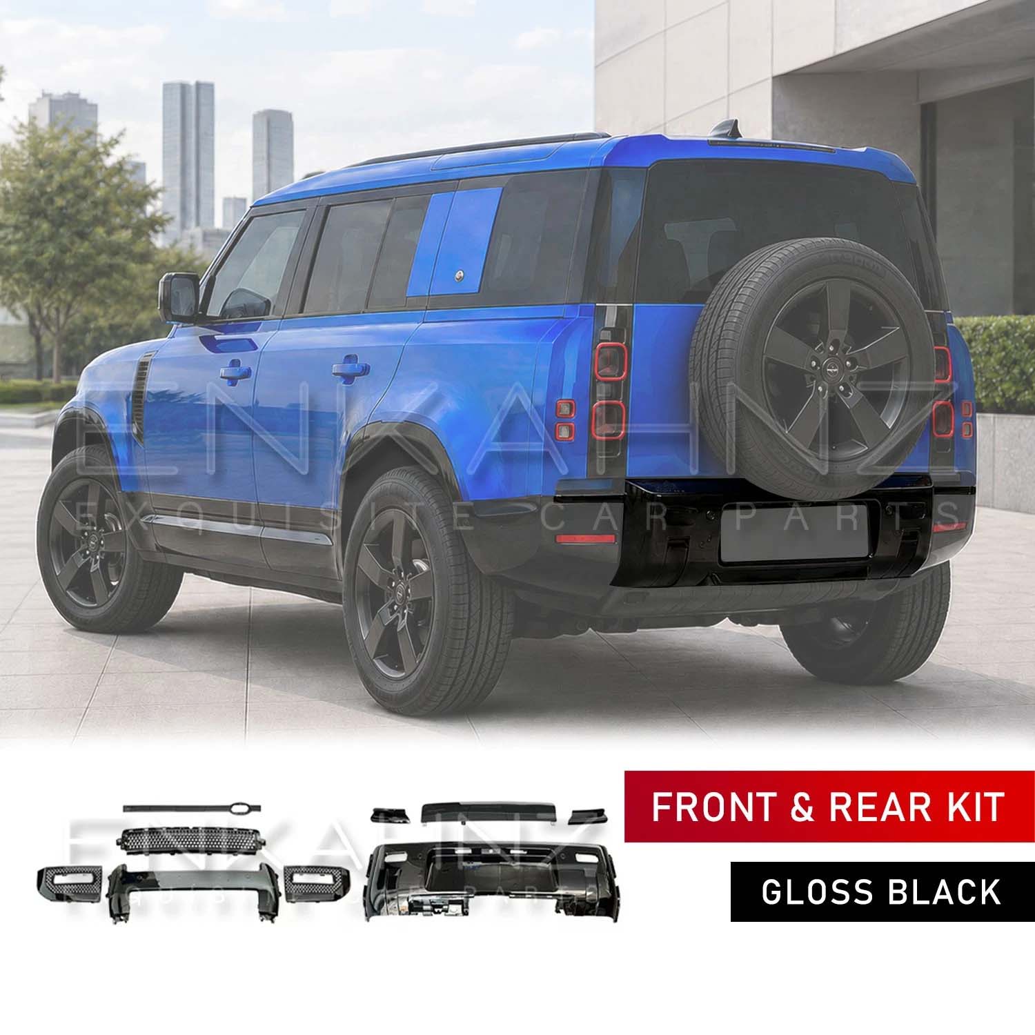 GLOSS BLACK FRONT & REAR BLACK PACK KIT FITS DEFENDER 90/110 L663 2020+