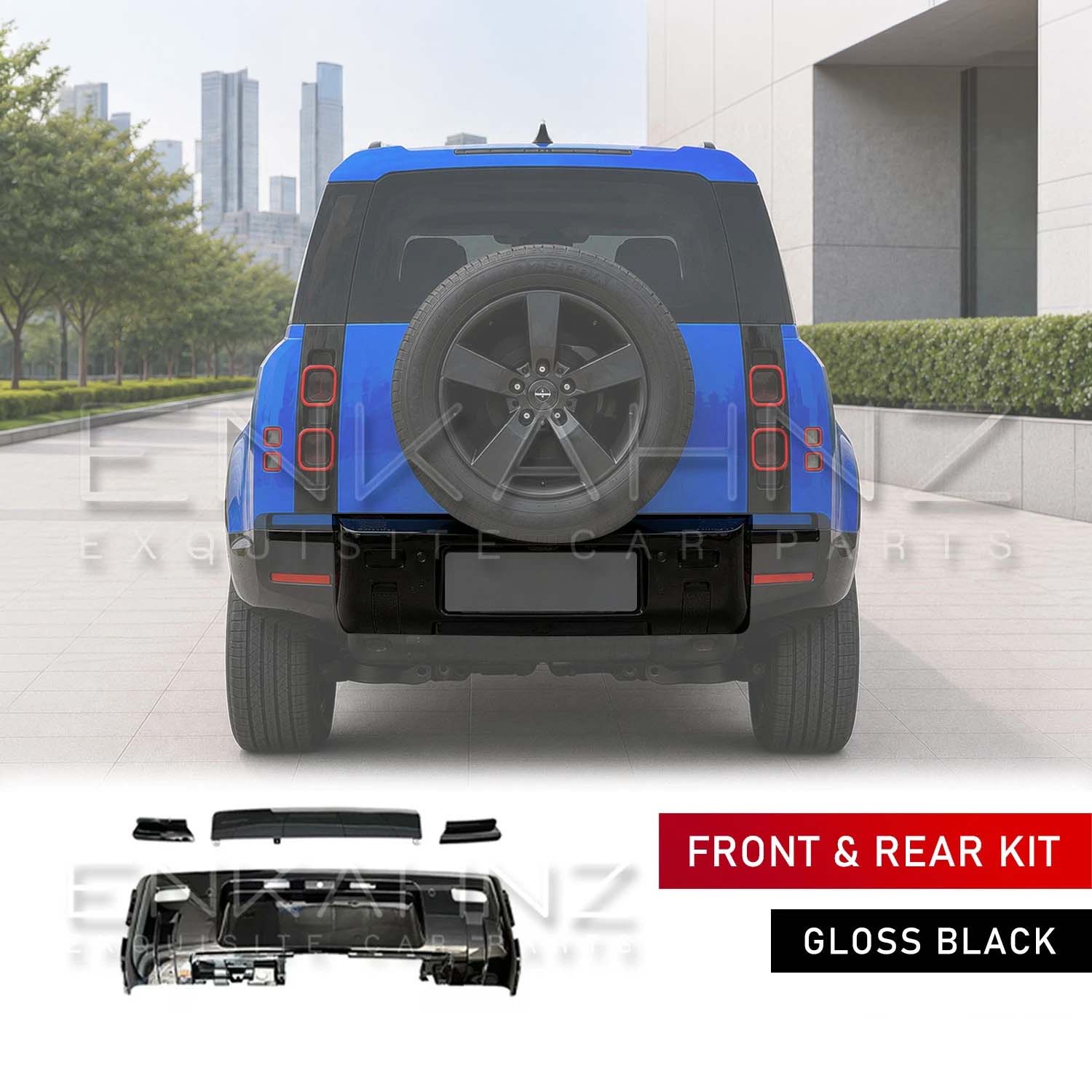 GLOSS BLACK FRONT & REAR BLACK PACK KIT FITS DEFENDER 90/110 L663 2020+