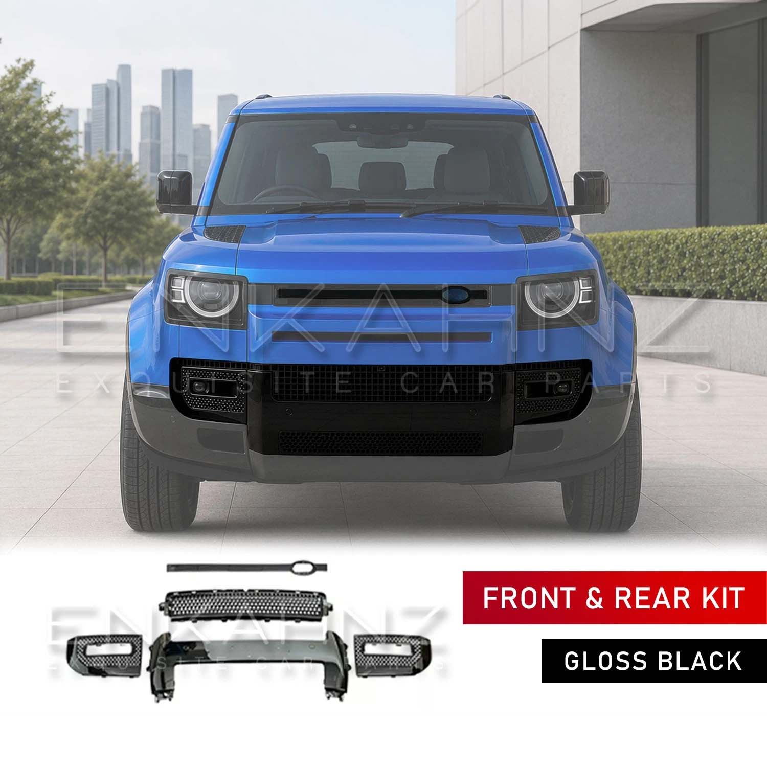 GLOSS BLACK FRONT, SIDE & REAR BLACK PACK KIT FITS DEFENDER 110 L663 2020+