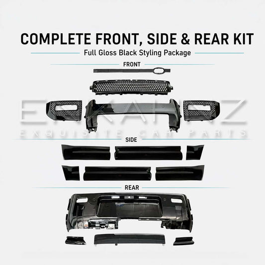 GLOSS BLACK FRONT, SIDE & REAR BLACK PACK KIT FITS DEFENDER 110 L663 2020+