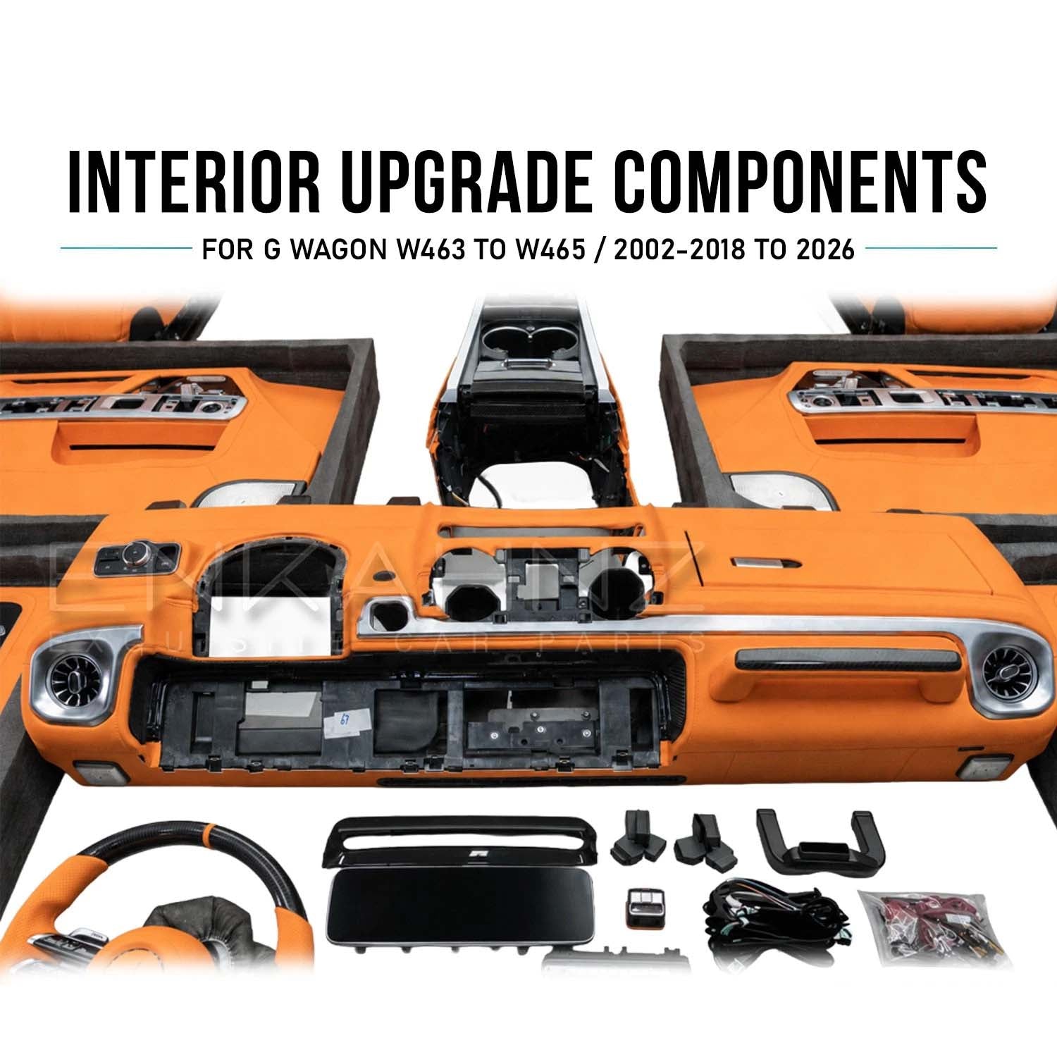 MERCEDES G-WAGON W463 TO W465 COMPLETE INTERIOR CONVERSION – ORANGE RHD (2002-2017)