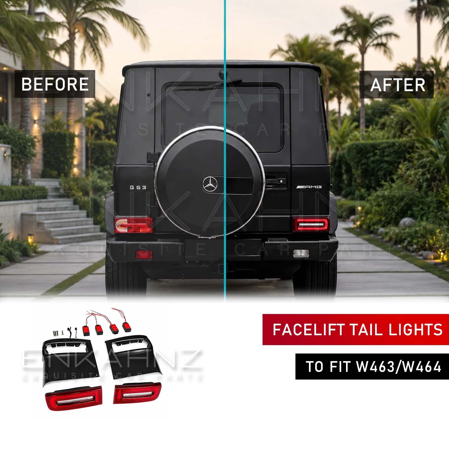 MERCEDES G-WAGON W463 TO W464/W465 STYLE LED REAR TAIL LIGHT CONVERSION 1990-2017
