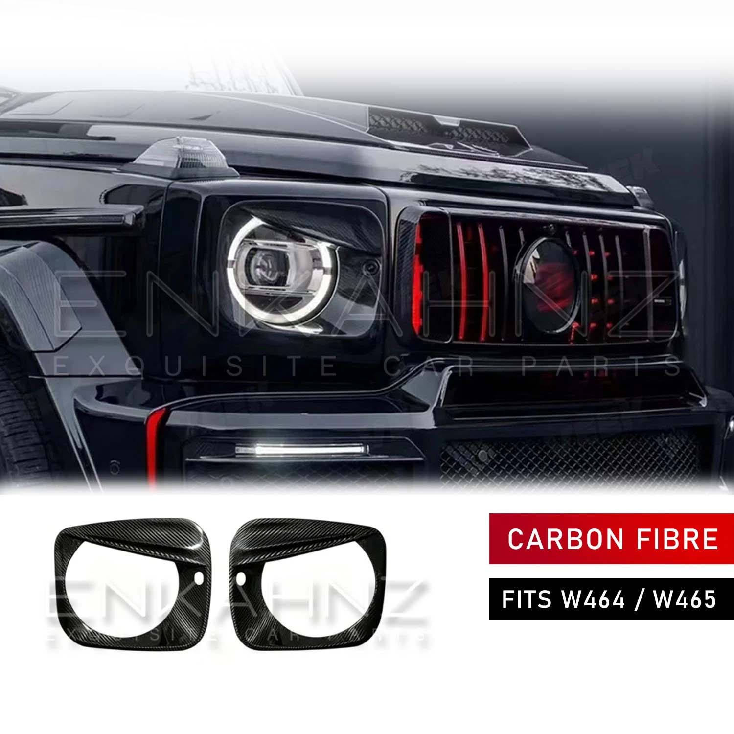 TC STYLE CARBON FIBRE HEADLIGHT EYEBROWS FITS MERCEDES G-WAGON W464/W465 2018+