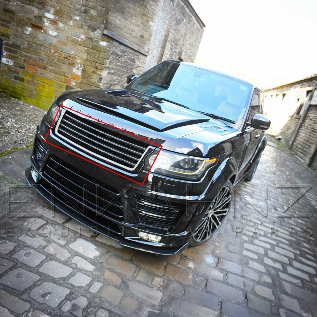 QUAD-STYLE GLOSS BLACK & SILVER FROTN GRILLE FOR RANGE ROVER VOGUE L405 2014-2017