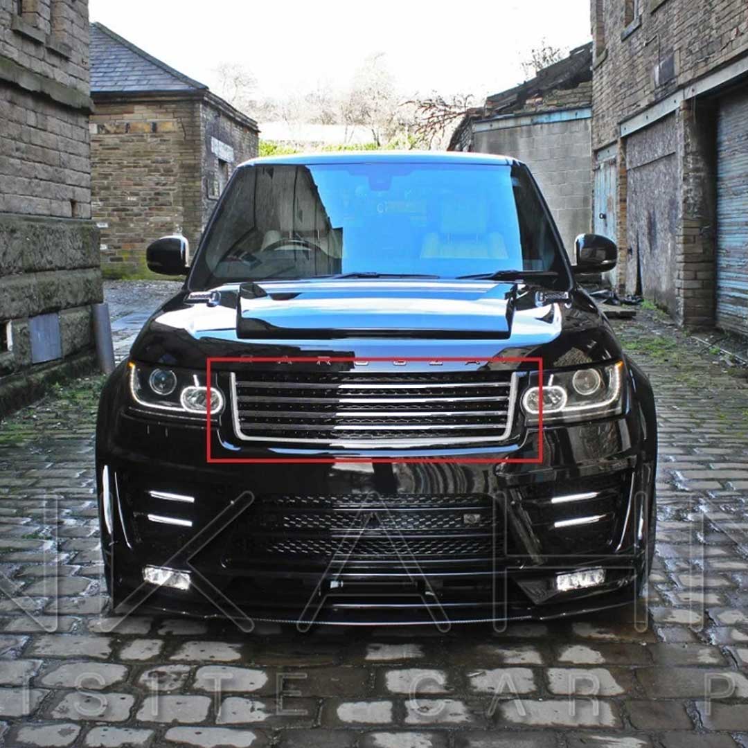 QUAD-STYLE GLOSS BLACK & SILVER FROTN GRILLE FOR RANGE ROVER VOGUE L405 2014-2017