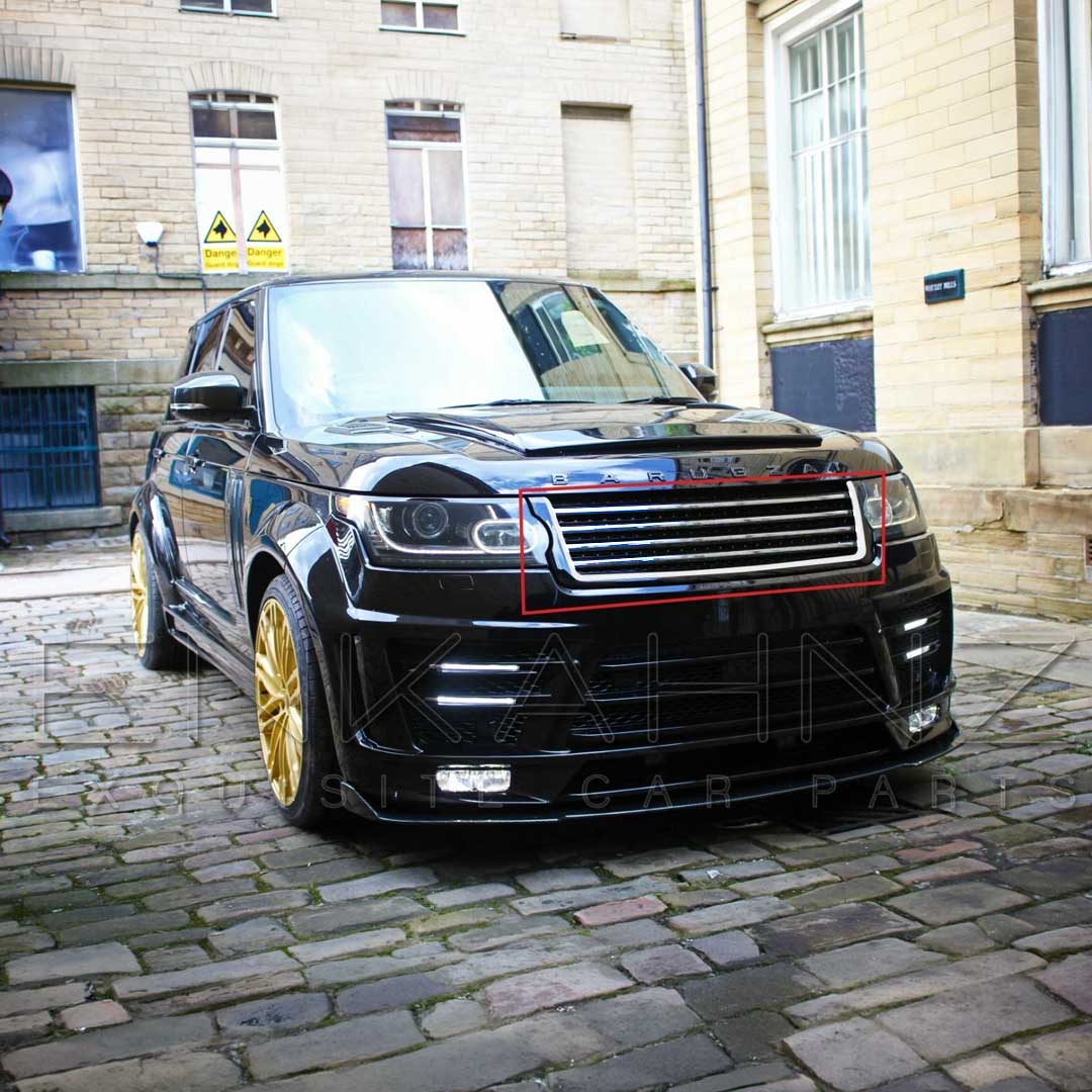 QUAD-STYLE GLOSS BLACK & SILVER FROTN GRILLE FOR RANGE ROVER VOGUE L405 2014-2017
