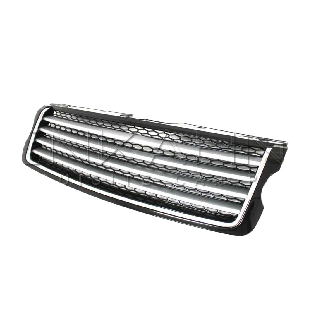 QUAD-STYLE GLOSS BLACK & SILVER FROTN GRILLE FOR RANGE ROVER VOGUE L405 2014-2017