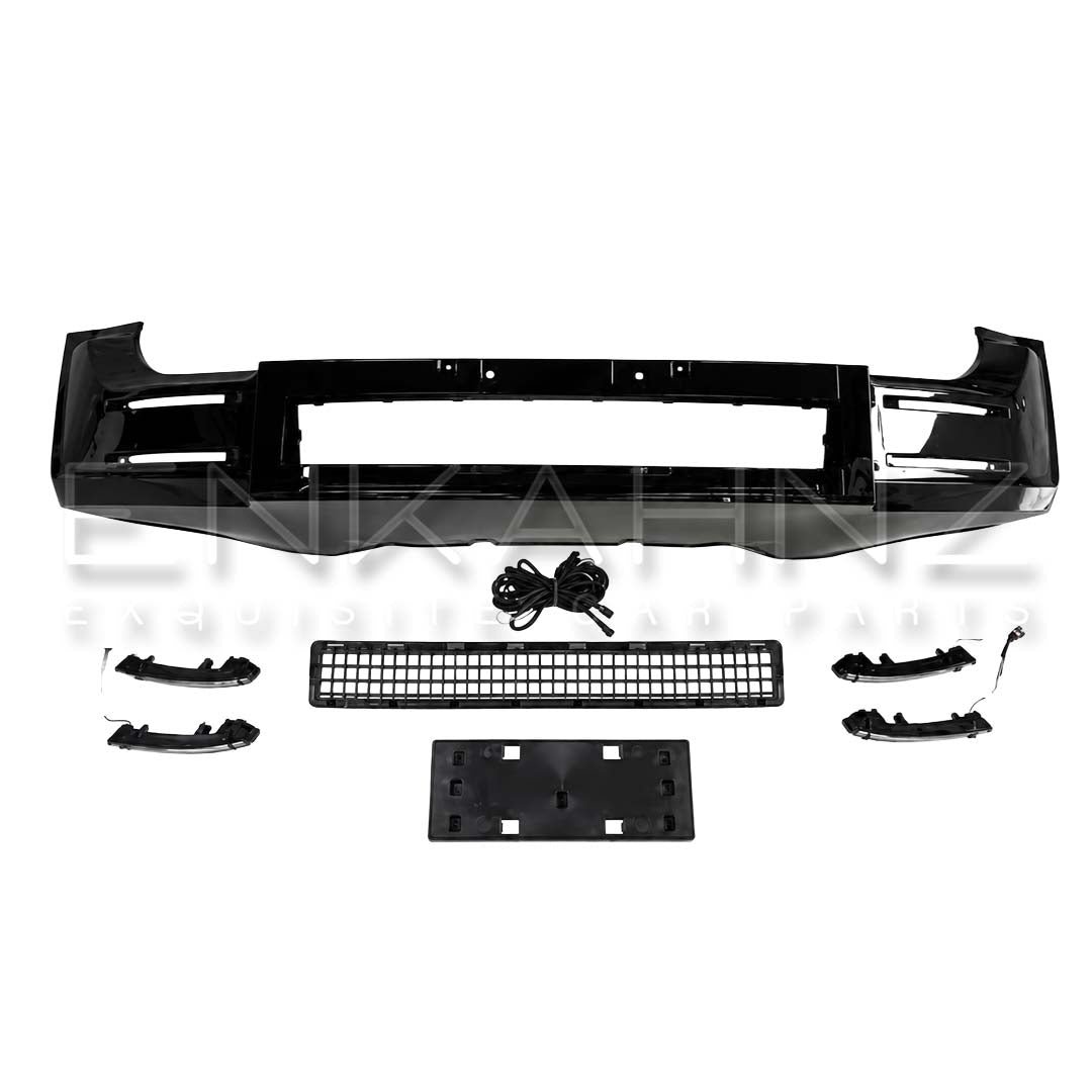 LM STYLE GLOSS BLACK FRONT LIP WITH DRLS FITS DEFENDER 90/110 L663 2020+