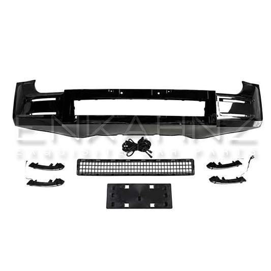 LM STYLE GLOSS BLACK FRONT LIP WITH DRLS FITS DEFENDER 90/110 L663 2020+